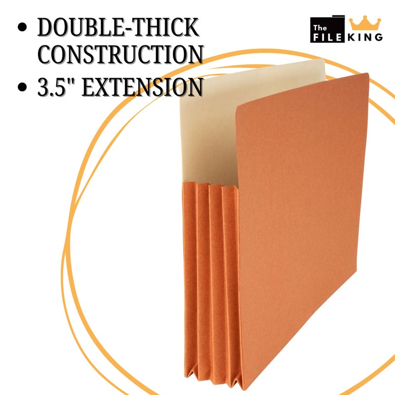 The File King Expanding Accordion File Folder - Legal Size | Box of 10 Redropes | 3.5â€ Expansion | Store and Organize Papers | Keep Records in One Place | Save Time Searching - Image 4